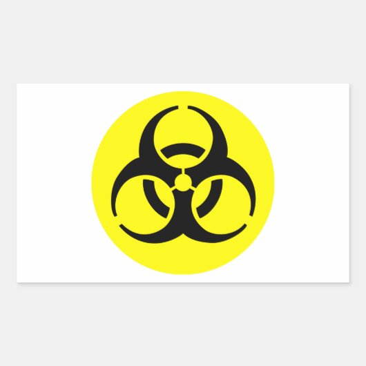 Sticker Rectangulaire Symbole BioHazard (Devant)