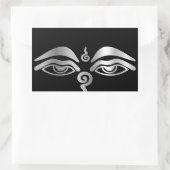 Sticker Rectangulaire Symbole bouddhiste de l'oeil du Bouddha (Sac)
