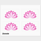 Sticker Rectangulaire Symbole bouddhiste rose d'origine Fleur Lotus (Feuille)