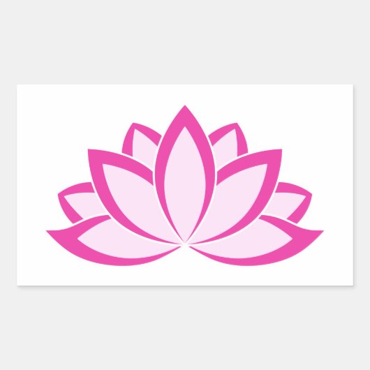 Sticker Rectangulaire Symbole bouddhiste rose d'origine Fleur Lotus (Devant)