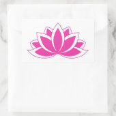Sticker Rectangulaire Symbole bouddhiste rose d'origine Fleur Lotus (Sac)