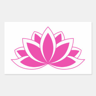 Sticker Rectangulaire Symbole bouddhiste rose d'origine Fleur Lotus