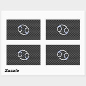 Sticker Rectangulaire Symbole cancéreux Zodiac Charbon Fiber Impression (Feuille)