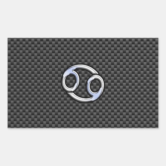 Sticker Rectangulaire Symbole cancéreux Zodiac Charbon Fiber Impression (Devant)