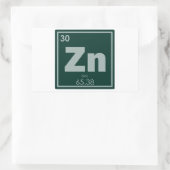 Sticker Rectangulaire Symbole chimique de l'élément de zinc chimie formu (Sac)