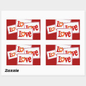 Sticker Rectangulaire Symbole d'amour (Feuille)
