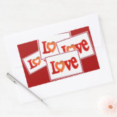 Sticker Rectangulaire Symbole d'amour (Enveloppe)