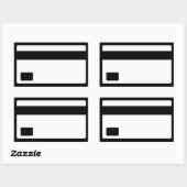 Sticker Rectangulaire Symbole de carte de crédit (Feuille)