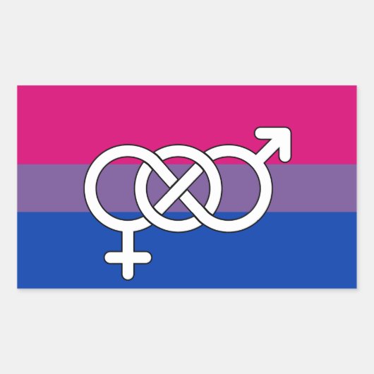 Sticker Rectangulaire Symbole de fierté bisexuel (Devant)