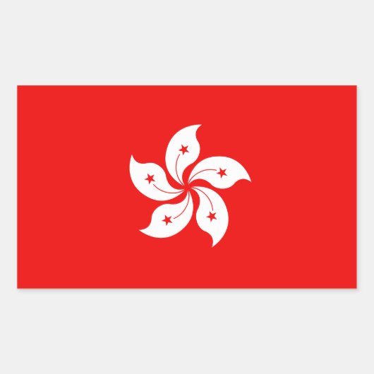 Sticker Rectangulaire Symbole de Hong Kong White Orchid (Devant)