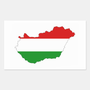 Sticker Rectangulaire symbole de la forme du drapeau du pays de la hongr