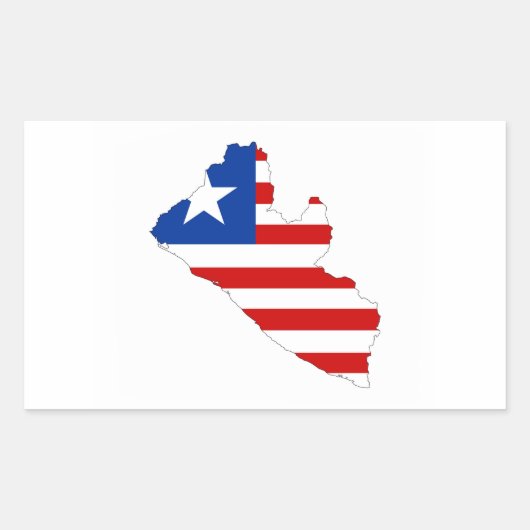 Sticker Rectangulaire symbole de la forme du drapeau du pays liberia (Devant)
