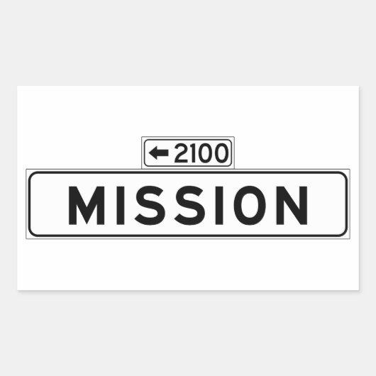 Sticker Rectangulaire Symbole de la rue Mission St, San Francisco (Devant)