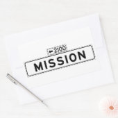 Sticker Rectangulaire Symbole de la rue Mission St, San Francisco (Enveloppe)