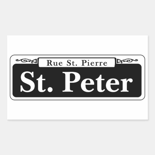 Sticker Rectangulaire Symbole de la rue Saint-Pierre de la Nouvelle-Orlé (Devant)