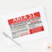 Sticker Rectangulaire Symbole de la zone 51 (Enveloppe)