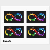 Sticker Rectangulaire Symbole de l'infini des comètes arc-en-ciel (Feuille)