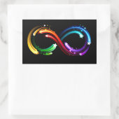 Sticker Rectangulaire Symbole de l'infini des comètes arc-en-ciel (Sac)