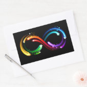 Sticker Rectangulaire Symbole de l'infini des comètes arc-en-ciel (Enveloppe)