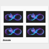 Sticker Rectangulaire Symbole de Neon Infinity par Glowing Hummingbird (Feuille)