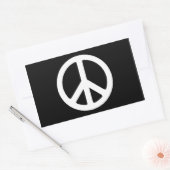 Sticker Rectangulaire Symbole de paix noir et blanc (Enveloppe)