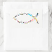 Sticker Rectangulaire Symbole de poisson chrétien (Sac)
