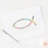 Sticker Rectangulaire Symbole de poisson chrétien (Enveloppe)