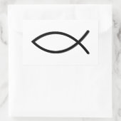 Sticker Rectangulaire Symbole de poisson Ichthus (Sac)