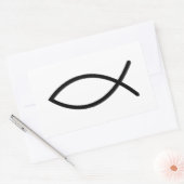 Sticker Rectangulaire Symbole de poisson Ichthus (Enveloppe)