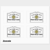 Sticker Rectangulaire Symbole de Provincetown Massachusetts (Feuille)