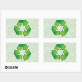 Sticker Rectangulaire Symbole de recyclage (Feuille)