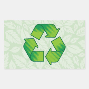 Sticker Rectangulaire Symbole de recyclage