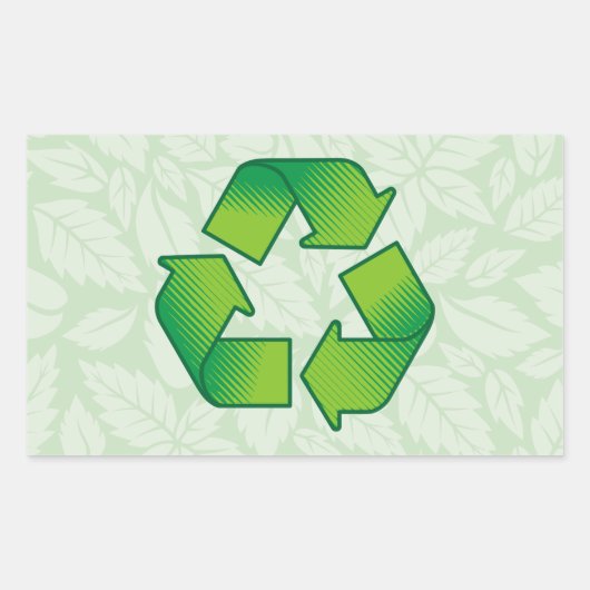 Sticker Rectangulaire Symbole de recyclage (Devant)