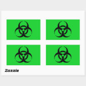 Sticker Rectangulaire Symbole de risque biologique (Feuille)