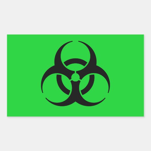 Sticker Rectangulaire Symbole de risque biologique (Devant)