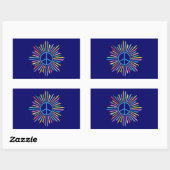 Sticker Rectangulaire Symbole des signes de paix (Feuille)