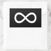 Sticker Rectangulaire Symbole d'infini blanc (Sac)