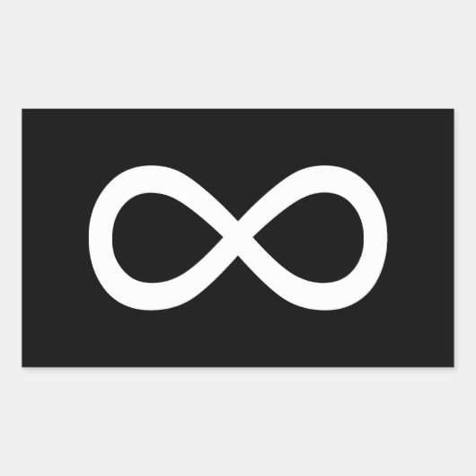 Sticker Rectangulaire Symbole d'infini blanc (Devant)
