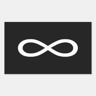 Sticker Rectangulaire Symbole d'infini blanc