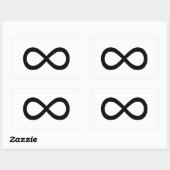 Sticker Rectangulaire Symbole d'infini noir (Feuille)