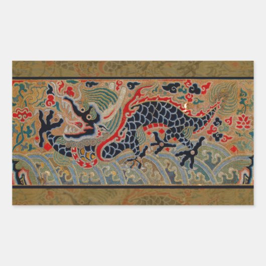 Sticker Rectangulaire Symbole dragon chinois Antique asiatique (Devant)