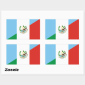 Sticker Rectangulaire symbole du demi-drapeau guatemala mexique (Feuille)
