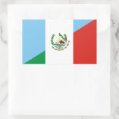 Sticker Rectangulaire symbole du demi-drapeau guatemala mexique (Sac)