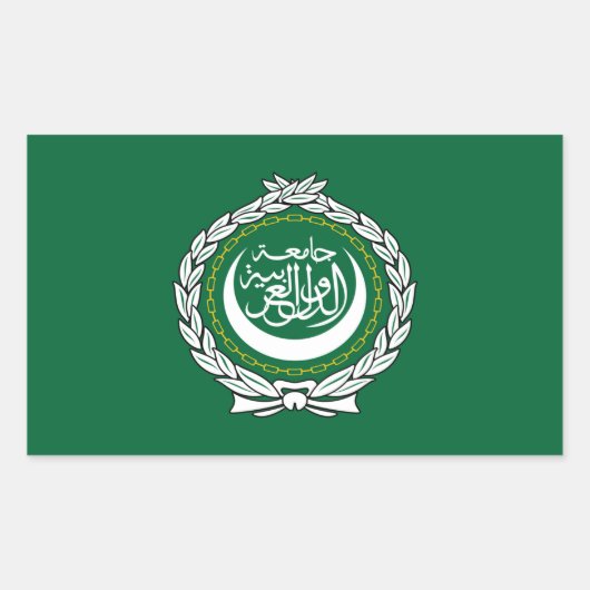 Sticker Rectangulaire Symbole du drapeau de la Ligue arabe musulmane isl (Devant)