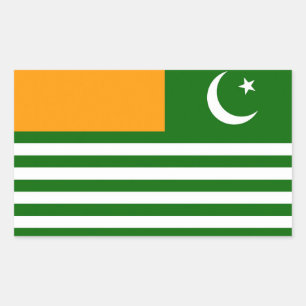 Sticker Rectangulaire Symbole du drapeau de l'État du Cachemire Azad Pak