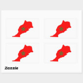 Sticker Rectangulaire symbole du drapeau du pays du maroc (Feuille)