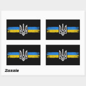 Sticker Rectangulaire SYMBOLE DU Drapeau Ukraine (Feuille)