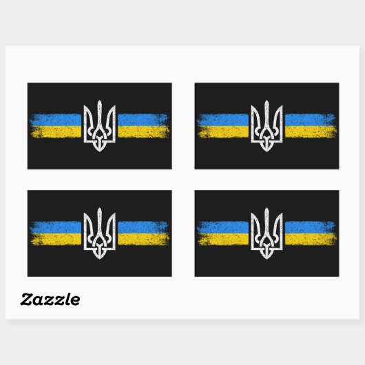Sticker Rectangulaire SYMBOLE DU Drapeau Ukraine (Feuille)