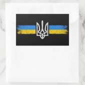 Sticker Rectangulaire SYMBOLE DU Drapeau Ukraine (Sac)