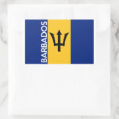 Sticker Rectangulaire symbole du pays de la barbade nom (Sac)